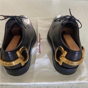 Ferragamo Oxford Dress Shoes - Black - Men's Leather